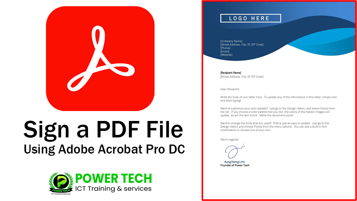 Sign a PDF File in Adobe Acrobat Pro
